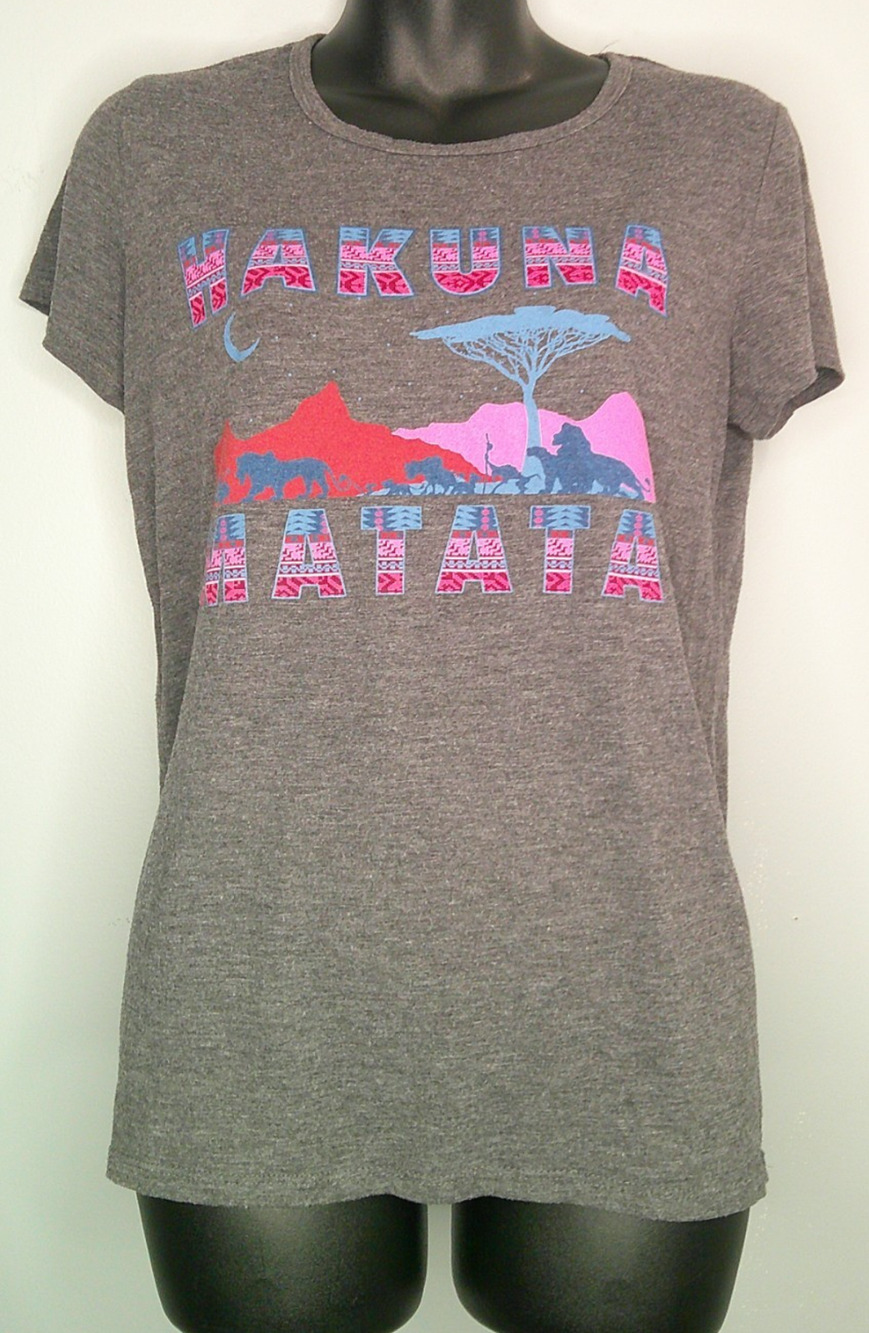 Disney Hakuna Matata Dark Gray Women's Large T-Shirt